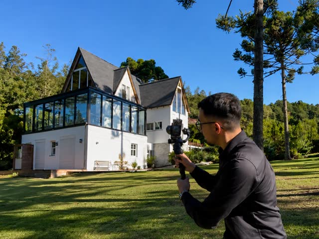 Gravação de casa na serra com estabilizador